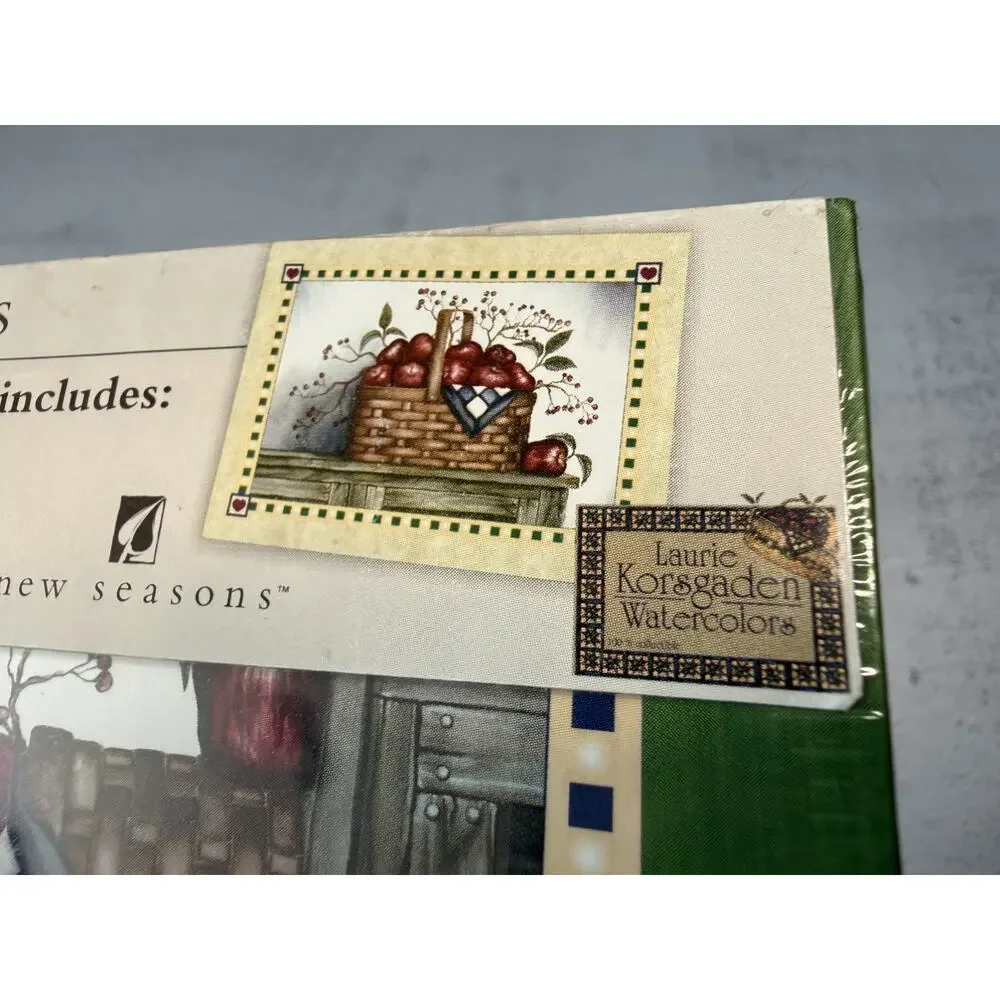 Vintage 2003 Note Cards Box Set Apple Basket Folk Art Laurie Korsgaden Sealed